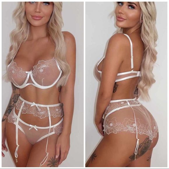 provocative lingerie Other - ❤️ NEW embroidered mesh underwire garter lingerie
